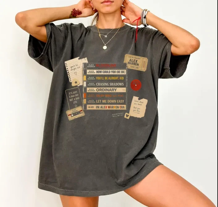 Alex Warren Era Cassette Graphic Tee, Vintage Music Lover Shirt gallery