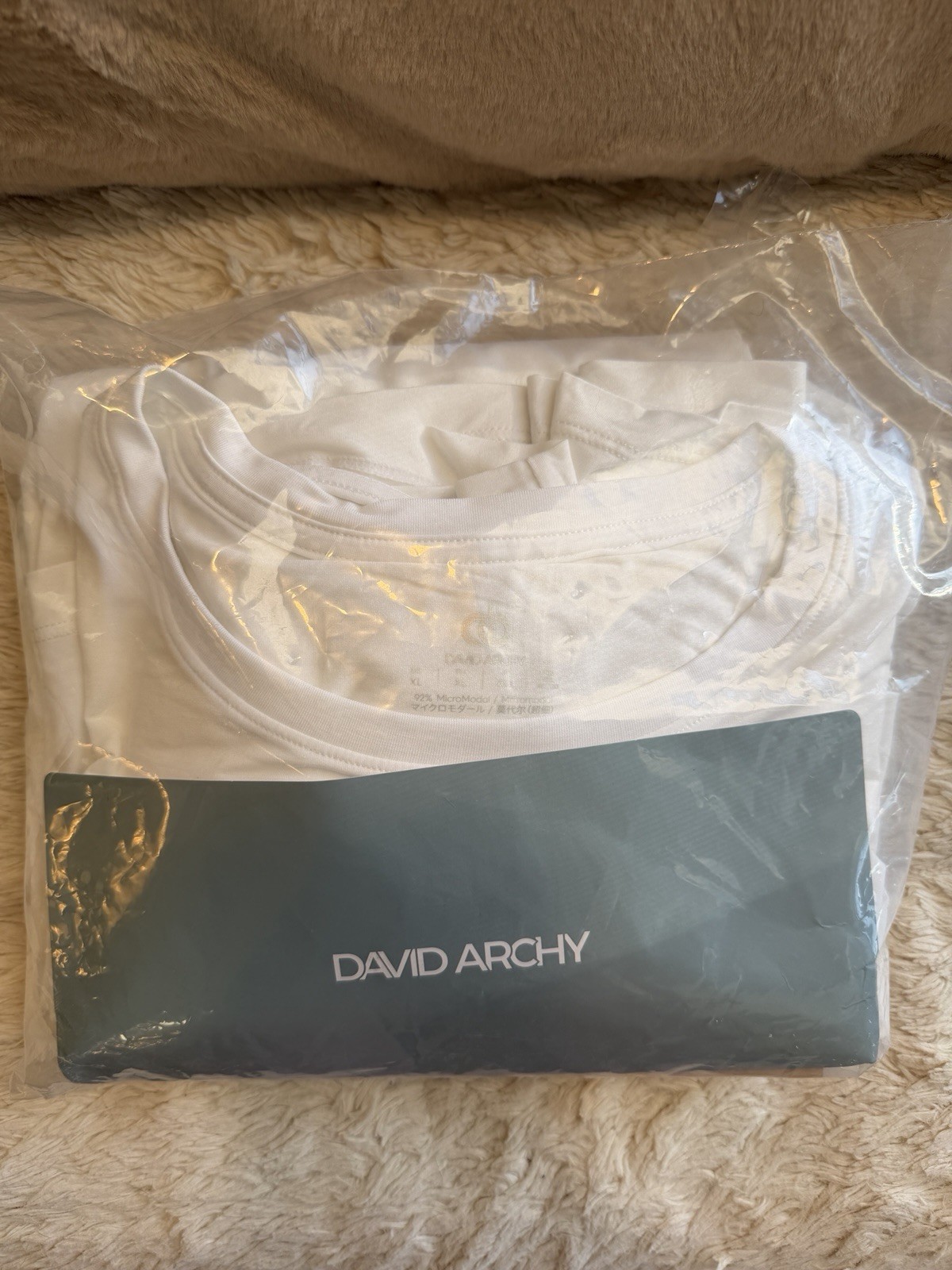 DAVID ARCHY Men's Undershirts Micro Modal Ultra Soft T-Shirts - 3 Pack White XL gallery