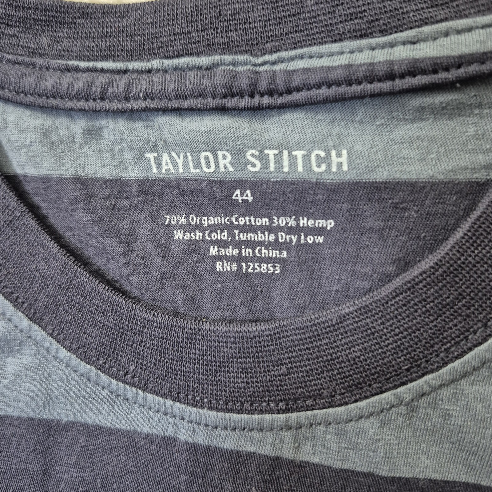 Taylor Stitch Cotton Hemp T Shirt Mens 44 XL Blue Outdoor Coastal Beach Hippie gallery