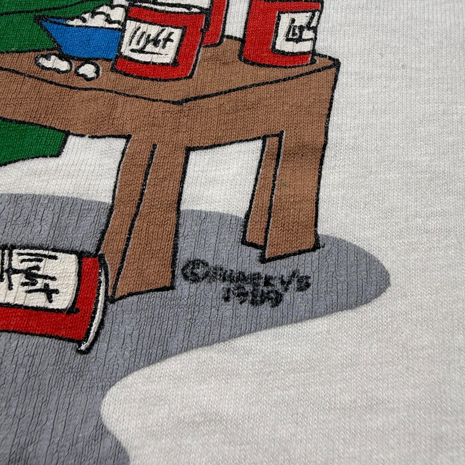 Vintage 80s 1989 Mr Armchair Athlete Cartoon Beer Funny Dad Core Shirt USA Large gallery