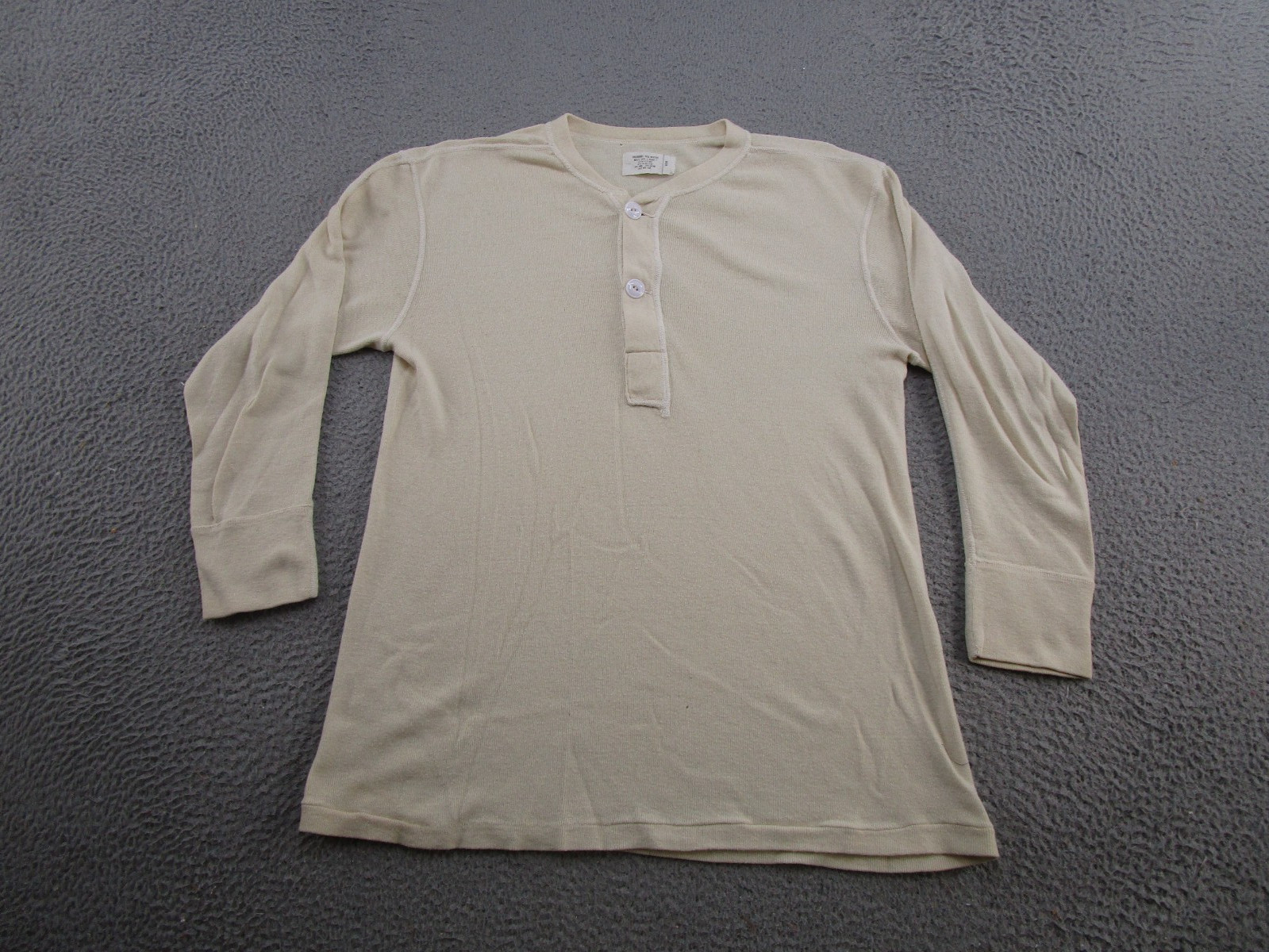 Men’s Military Shirt Henley Cold Weather Type 1 Wool Blend Undershirt SZ M Read
