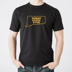 Connecticut Worst State Ever Basic Cotton T-Shirt – Black