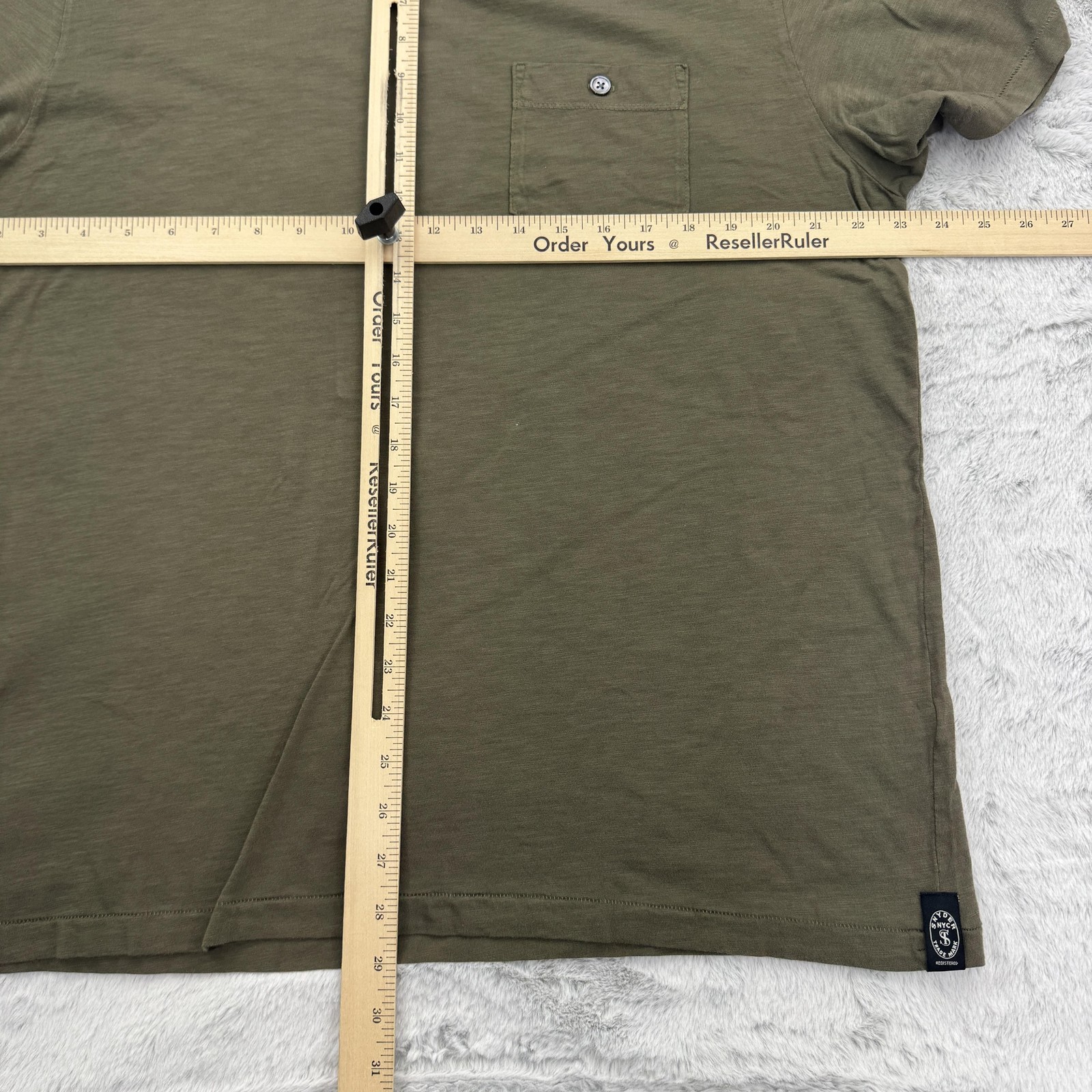Todd Snyder Shirt Mens XL Olive Green Pocket Tee Homespun Jersey Made USA Casual gallery