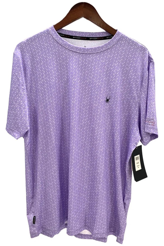 Spyder Men’s Standard Quick Dry Short Sleeve Solid Rashguard Purple