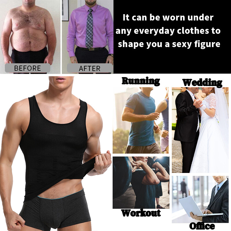 Men Body Shaper Slimming Tummy Vest Thermal Compression Shirt Tank Top Shapewear gallery