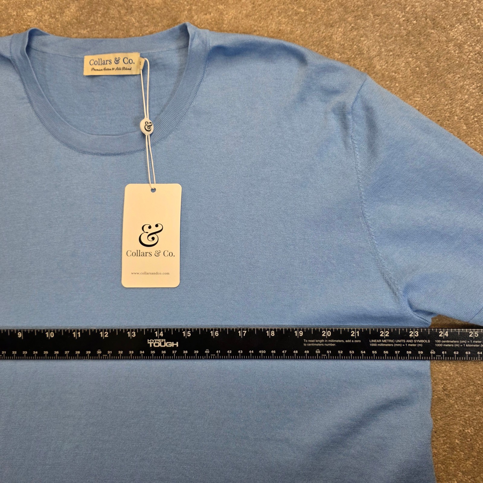 Collars and Co Men's Lucca Luxury Touch Soft Cotton Silk T-Shirt Size 2XL Blue gallery