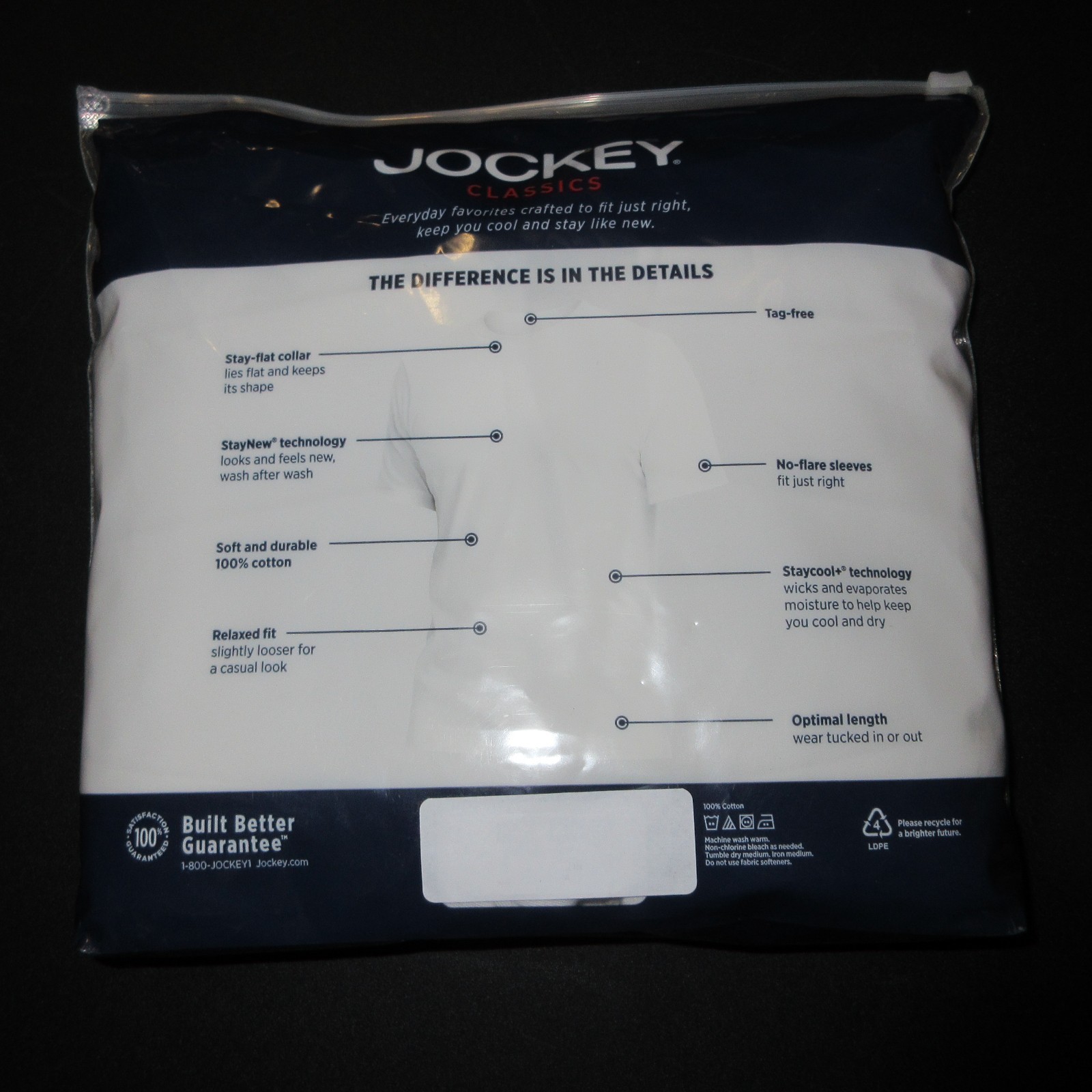 New Jockey Men's Classic 4-Pack Crew Neck T-Shirt Medium M Staycool Cotton Cool gallery