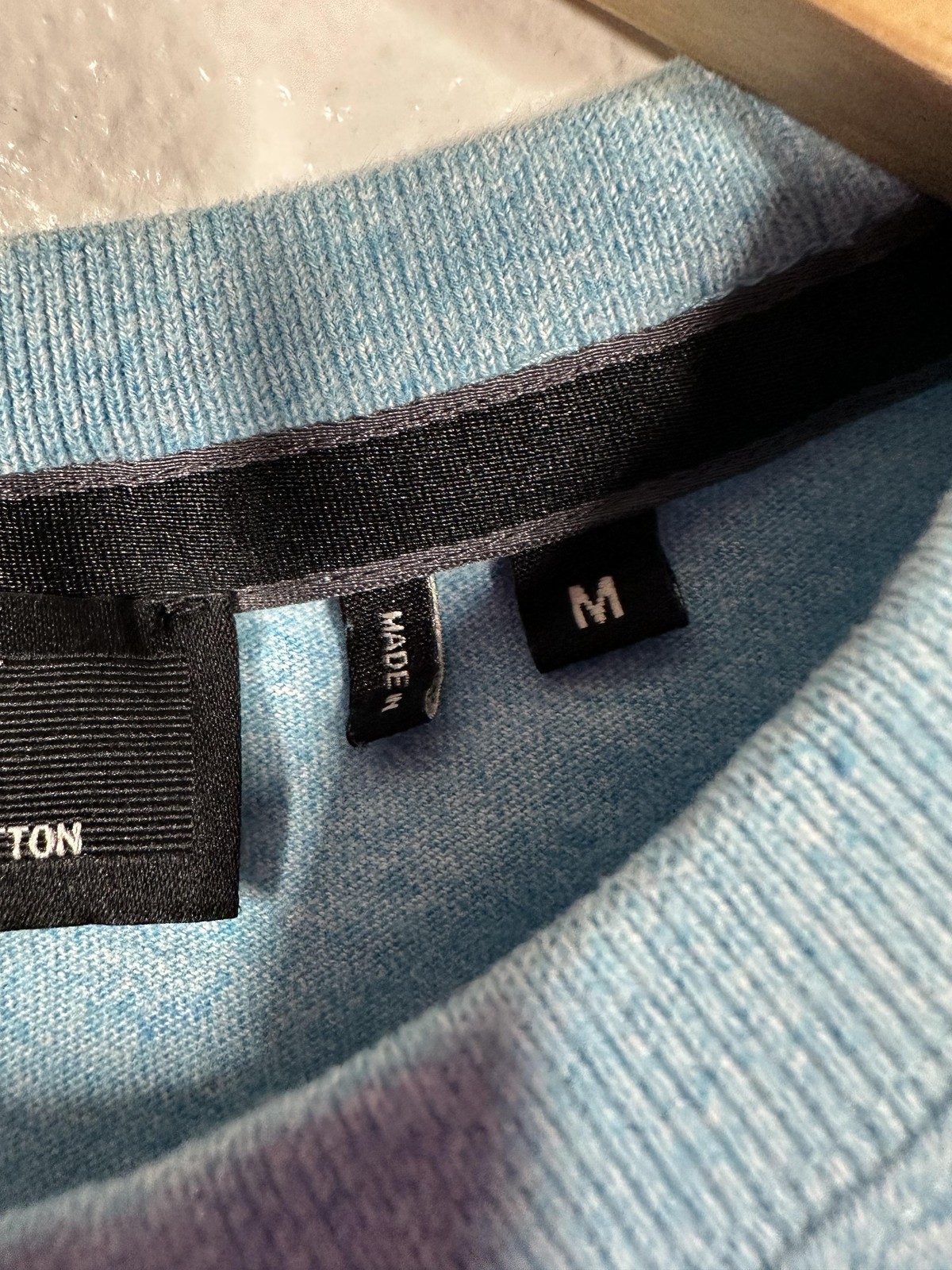 Superdry Studios Shirt Mens Medium Light Blue Heather Organic Cotton Logo Tee gallery