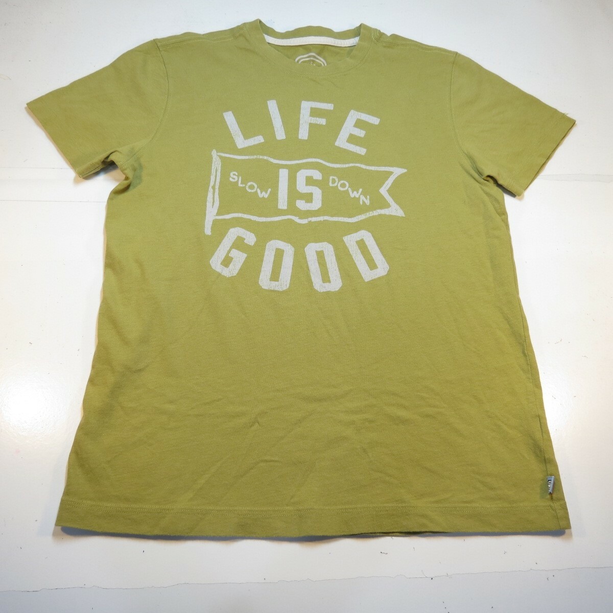 LIFE IS GOOD SLOW DOWN SEMI FITTED TEE T SHIRT Mens S gallery