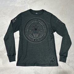 American Fighter Men Shirt M Green Graphic Geometric Logo Activewear Long Sleeve