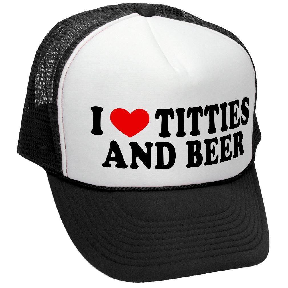 I HEART TITTIES AND BEER - LOVE FUNNY JOKE GAG - Unisex Adult Trucker Cap Hat gallery