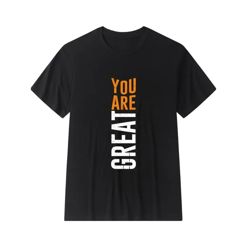 Men's 100% Cotton T-Shirt Teens Short Sleeve Crew Neck YOU ARE GREAT gallery