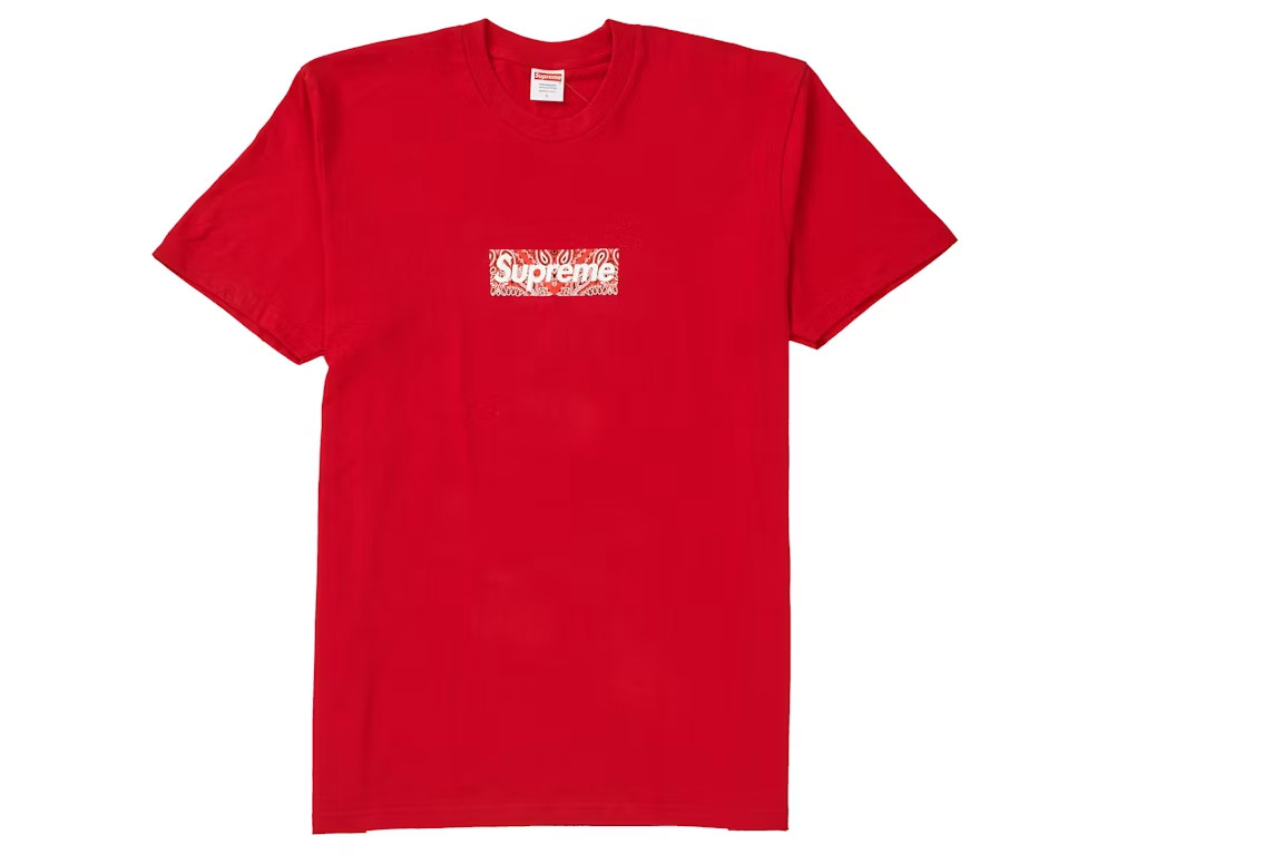Supreme Bandana Box Logo Tee Red New in Original Packaging FW19 Size M gallery
