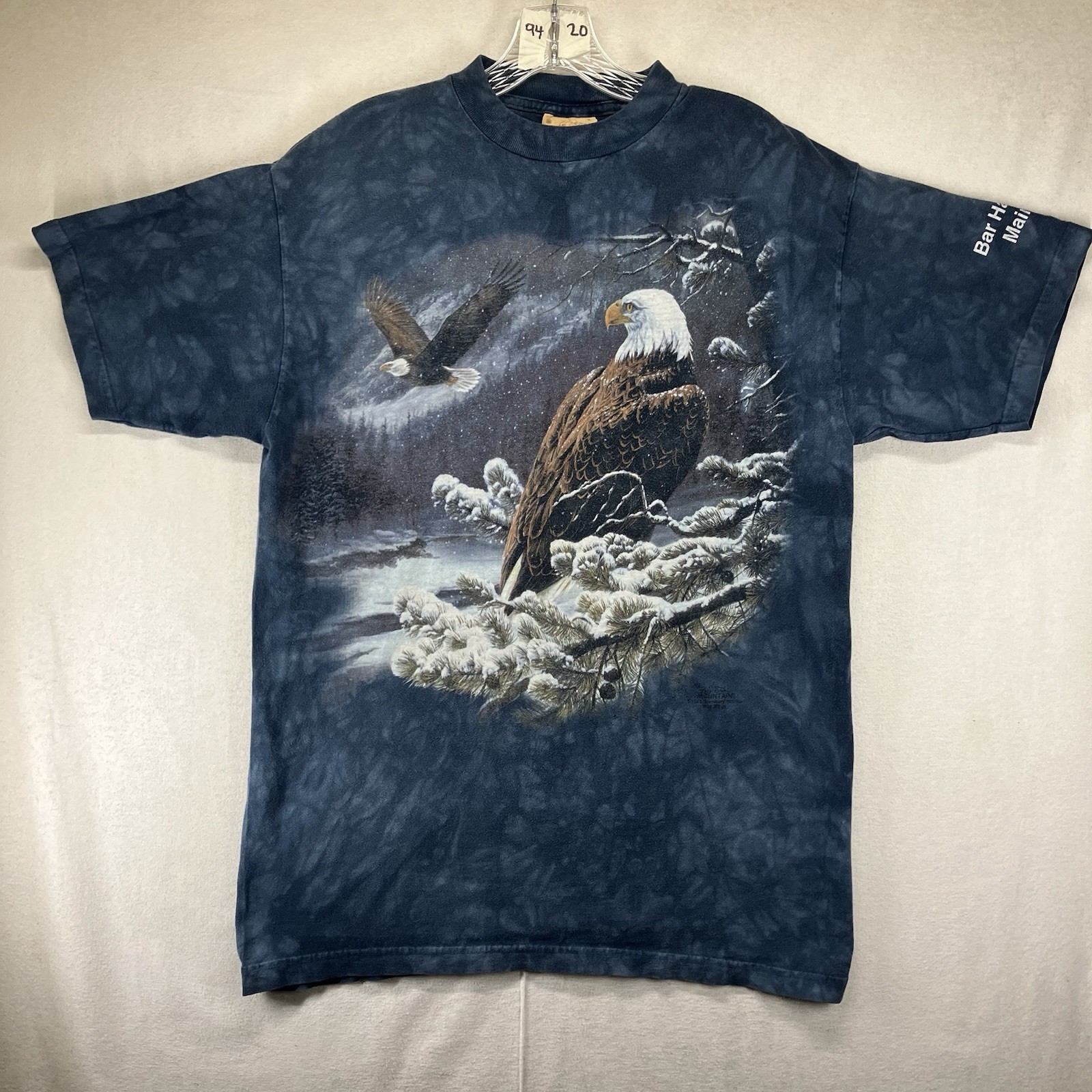 Nature Shirt Mens Large Bald Eagle Winter Scene Washed Blue The Mountain gallery