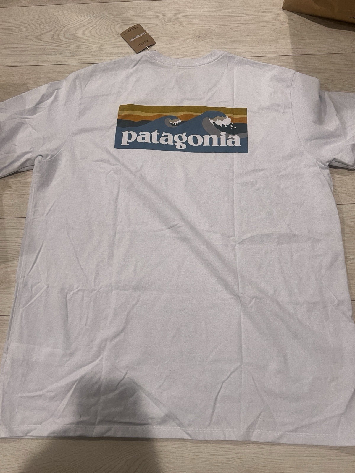 Patagonia Mens Boardshort Logo Responsibili-Tee Pocket T-Shirt Mens L White