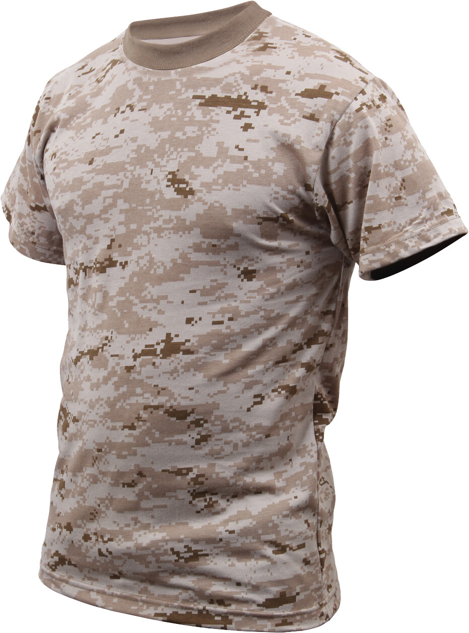 Mens Desert Digital Camouflage Tactical Military Short Sleeve Camo T-Shirt gallery