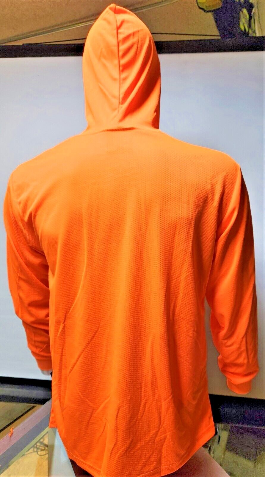 Hi Vis Long Sleeve Safety Shirt With Hoodie, Quick Dry Polyester Birdeye mesh gallery