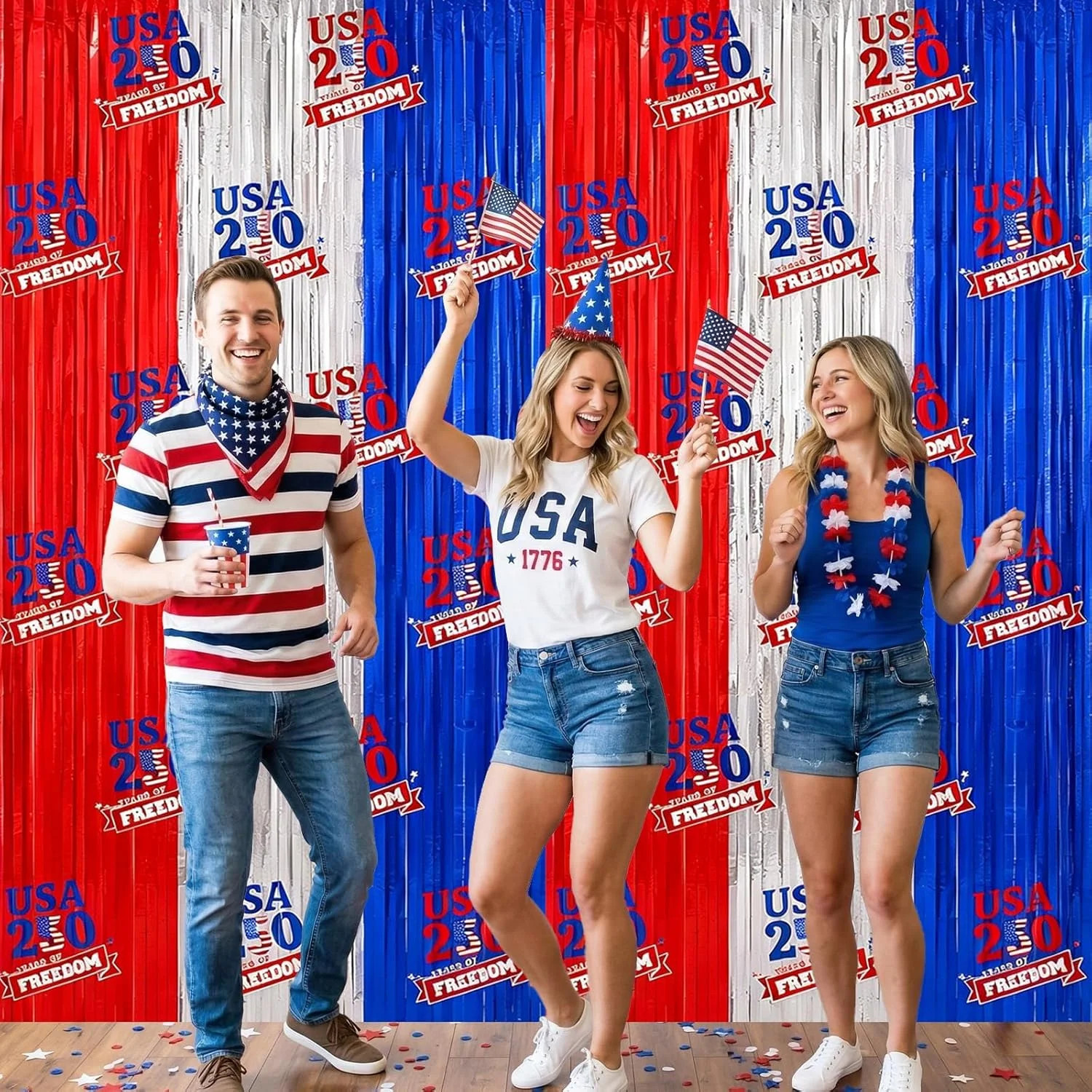 4Th of July Decorations - 2 Pack Red White and Blue Streamer for 250Th Anniversa gallery