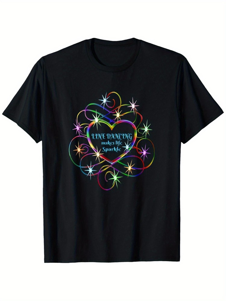 Funny Graphic Line Dancing Makes Life Sparkle T-Shirt, cotton, Holiday Gift