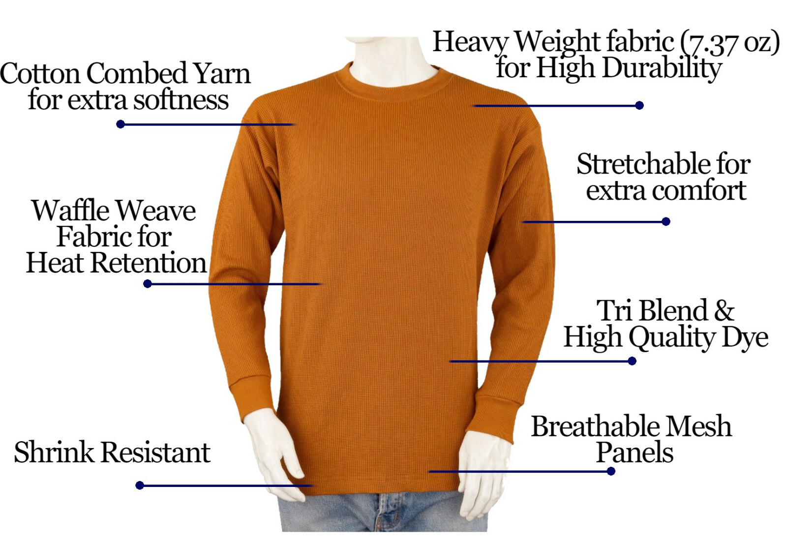 Styllion Big and Tall - Mens THERMAL Shirts Crew - Heavy Weight - TCLS gallery