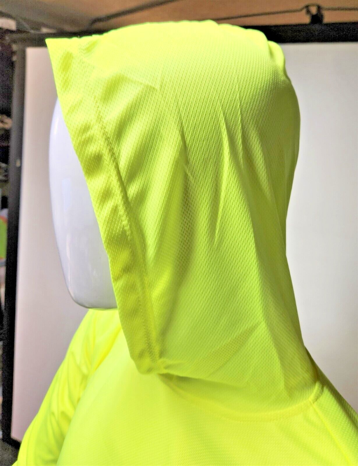 Hi Vis Long Sleeve Safety Shirt With Hoodie, Quick Dry Polyester Birdeye mesh gallery