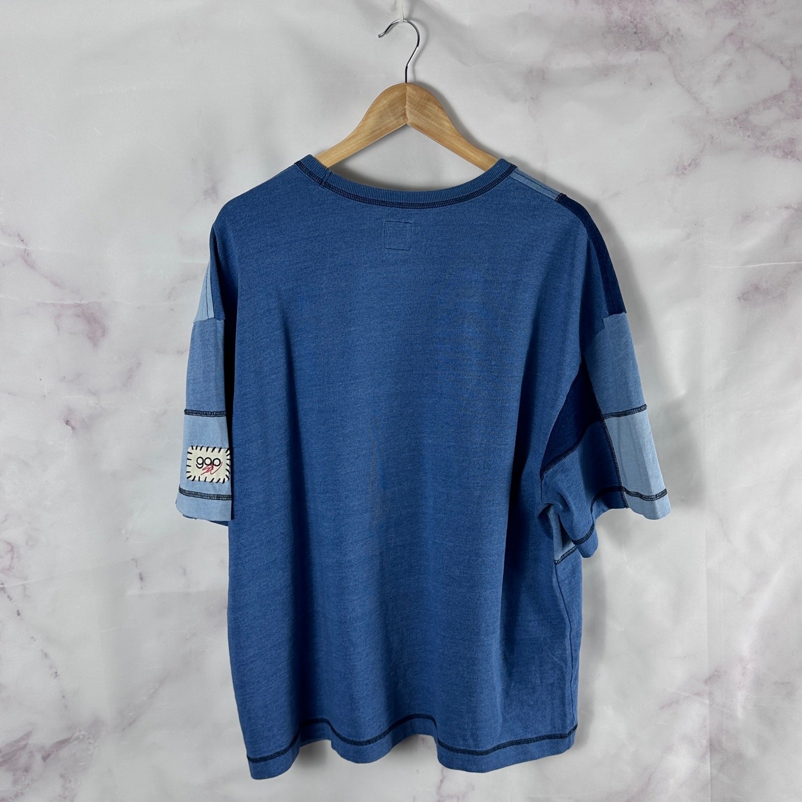 Sean Wotherspoon Gap Shirt Japan Exclusive Indigo Patchwork Cropped Tee L SWJP gallery