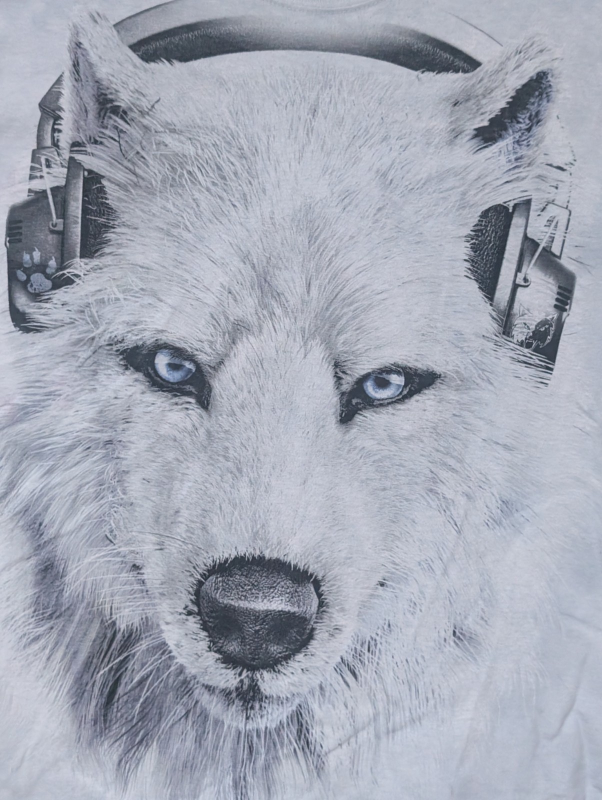 The Mountain Mens T-shirt Blue “White Wolf DJ” Flawed Retired Logo 2XL #6067