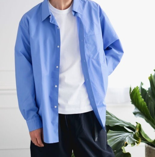 (ASK availability First) BEAMS polyester broadcloth regular collar shirt NEW gallery