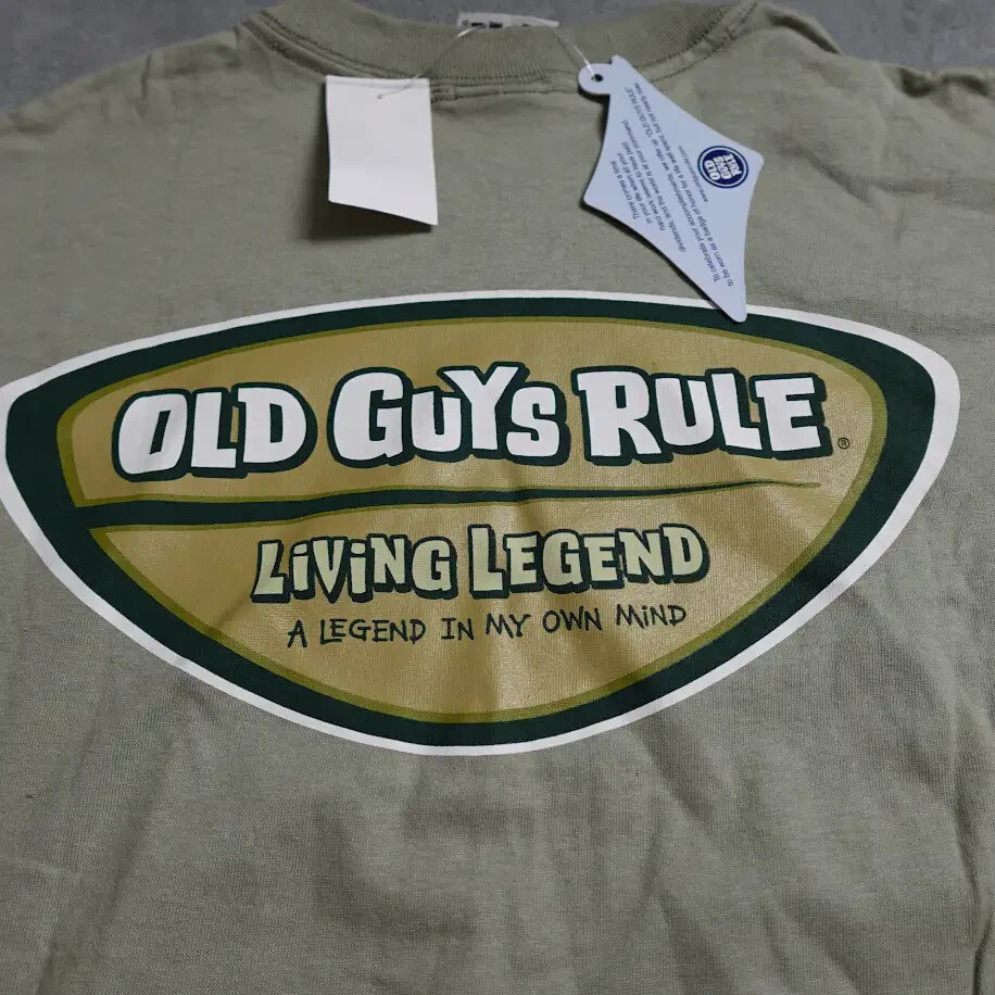 Old Guys Rule Ling Legend T-Shirt Men's Medium Green Pre Shrunk Short Sleeve! gallery