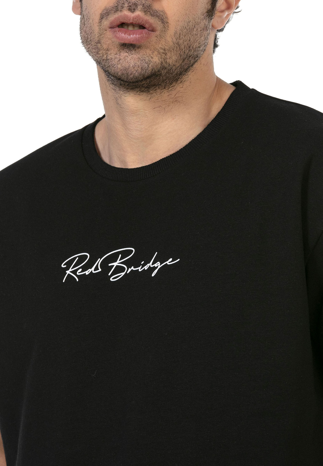 Redbridge Men's T-Shirt Oversized Wide Cut Basic Signature Front Logo gallery