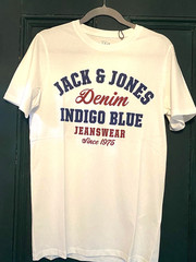 Jack & Jones Size M 37in / 94cms Chest White Cotton Logo Tee T-Shirt TOP Summer