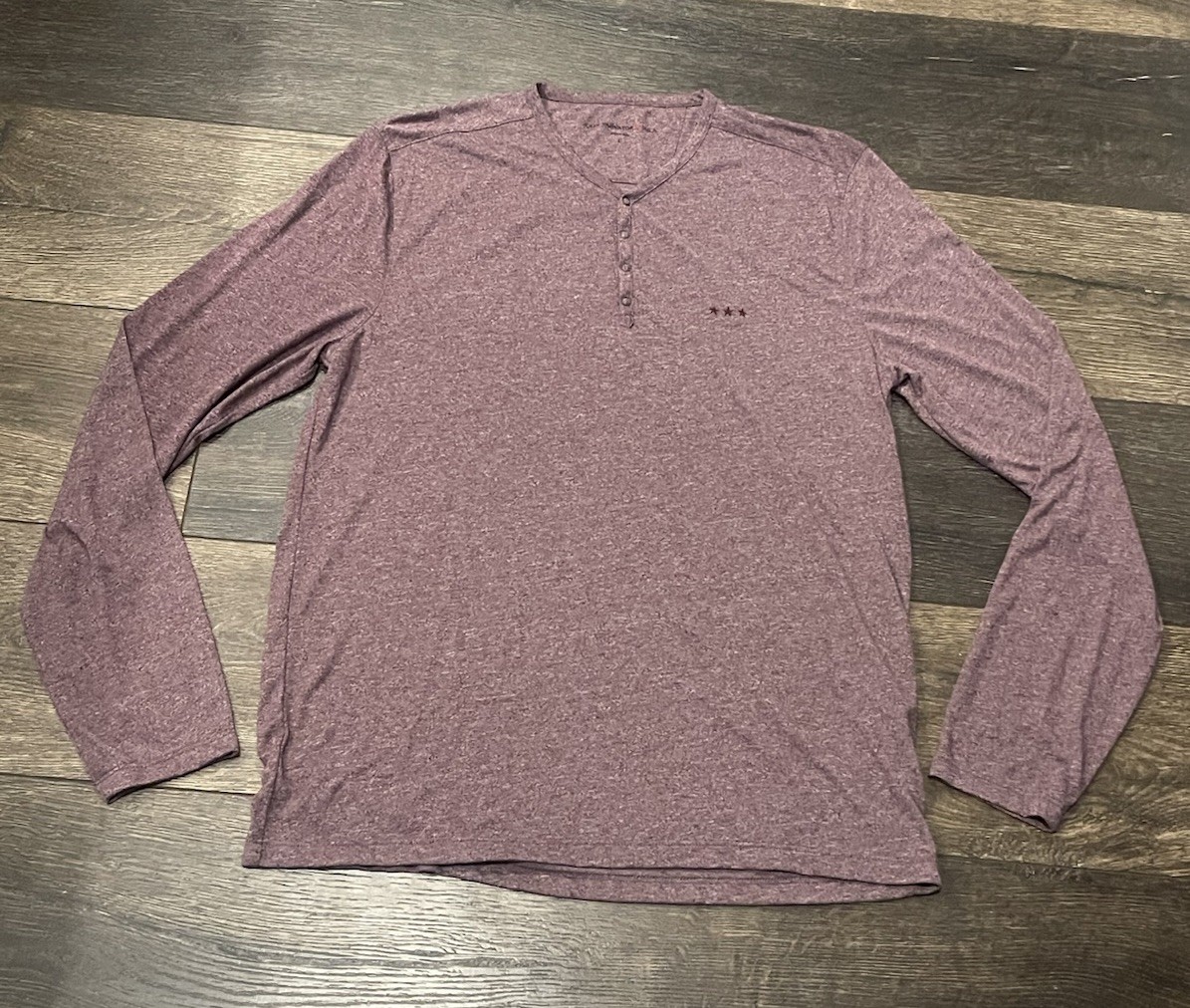 John Varvatos Star USA Snap Button Henley Shirt Top Mens Size Large Purple gallery
