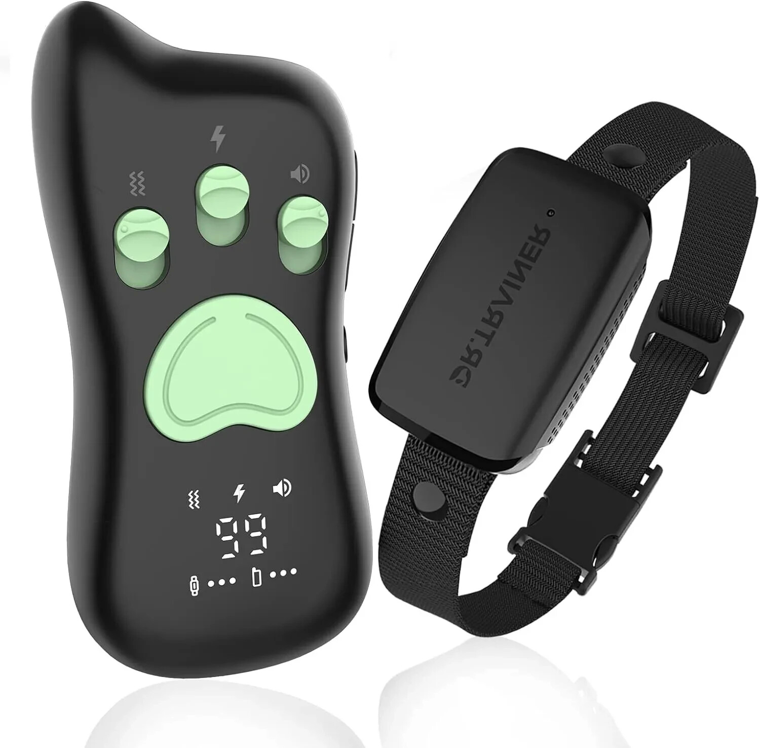 Dr. Trainer T1s Dog Shock/Bark Smart Training Collar with Remote IPX7