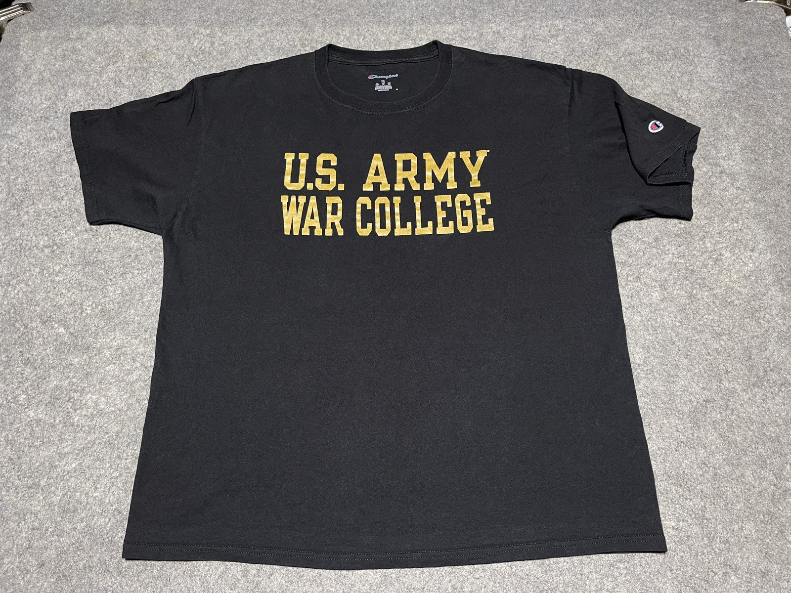 US ARMY Black Champion WAR COLLEGE knights military Prep University XL Shirt Y2K gallery