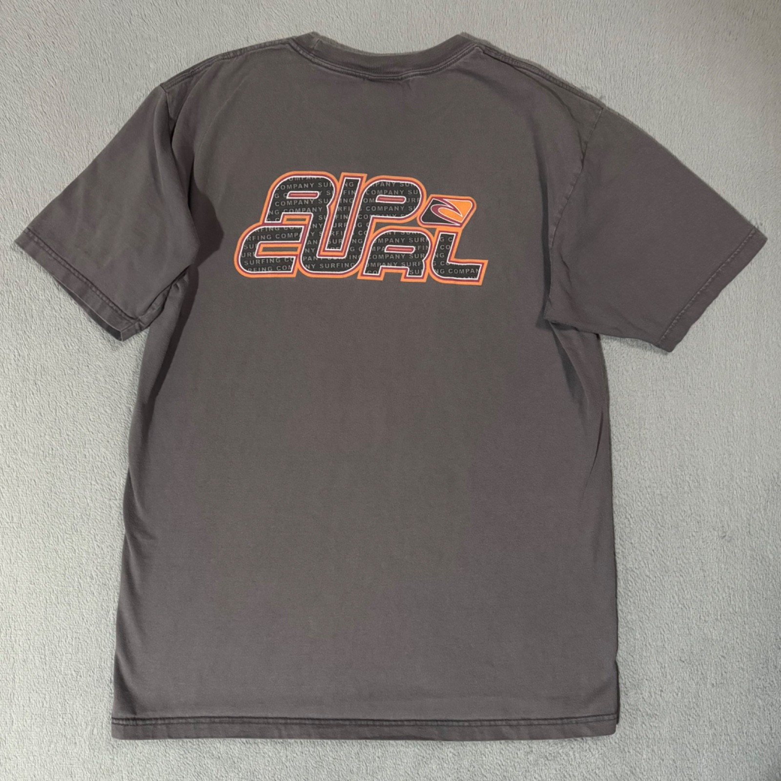 Rip Curl Surf Surfing Skate Vtg 3D Y2K Wave Sports Grey T Shirt -L