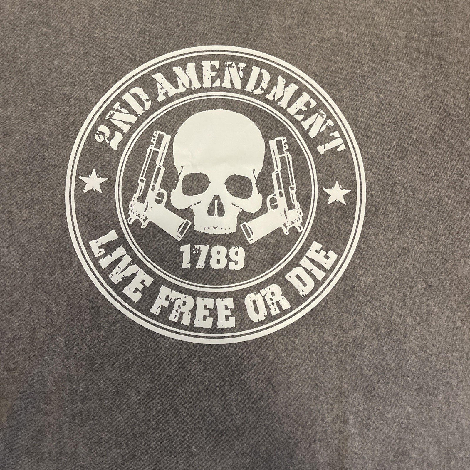 Size L Mens Short Sleeve Graphic Distressed 2nd Amendment T-Shirt Patriotic