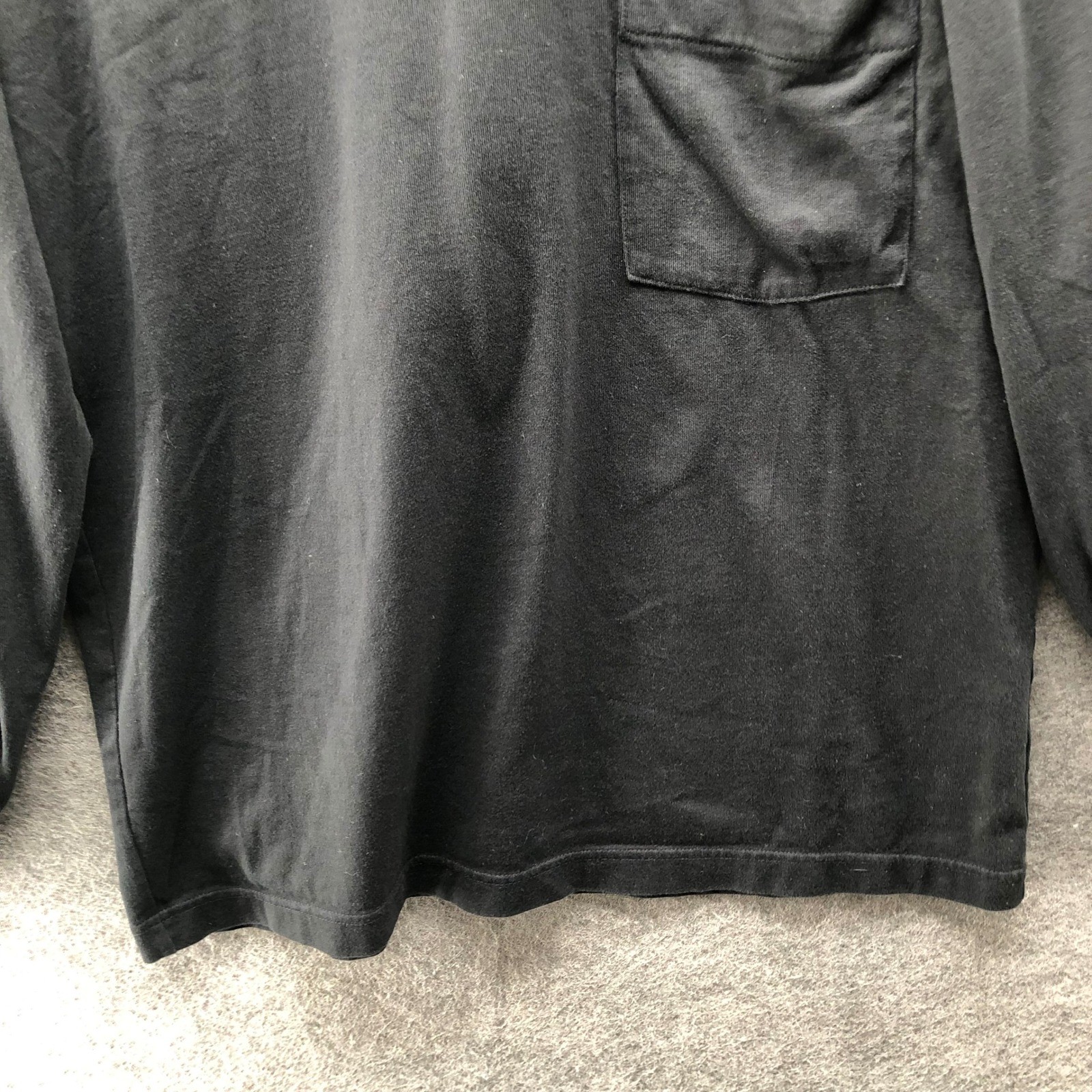 Uniqlo U Crew Neck Pocket Tee Mens Large Black Long Sleeve T-Shirt Relaxed gallery