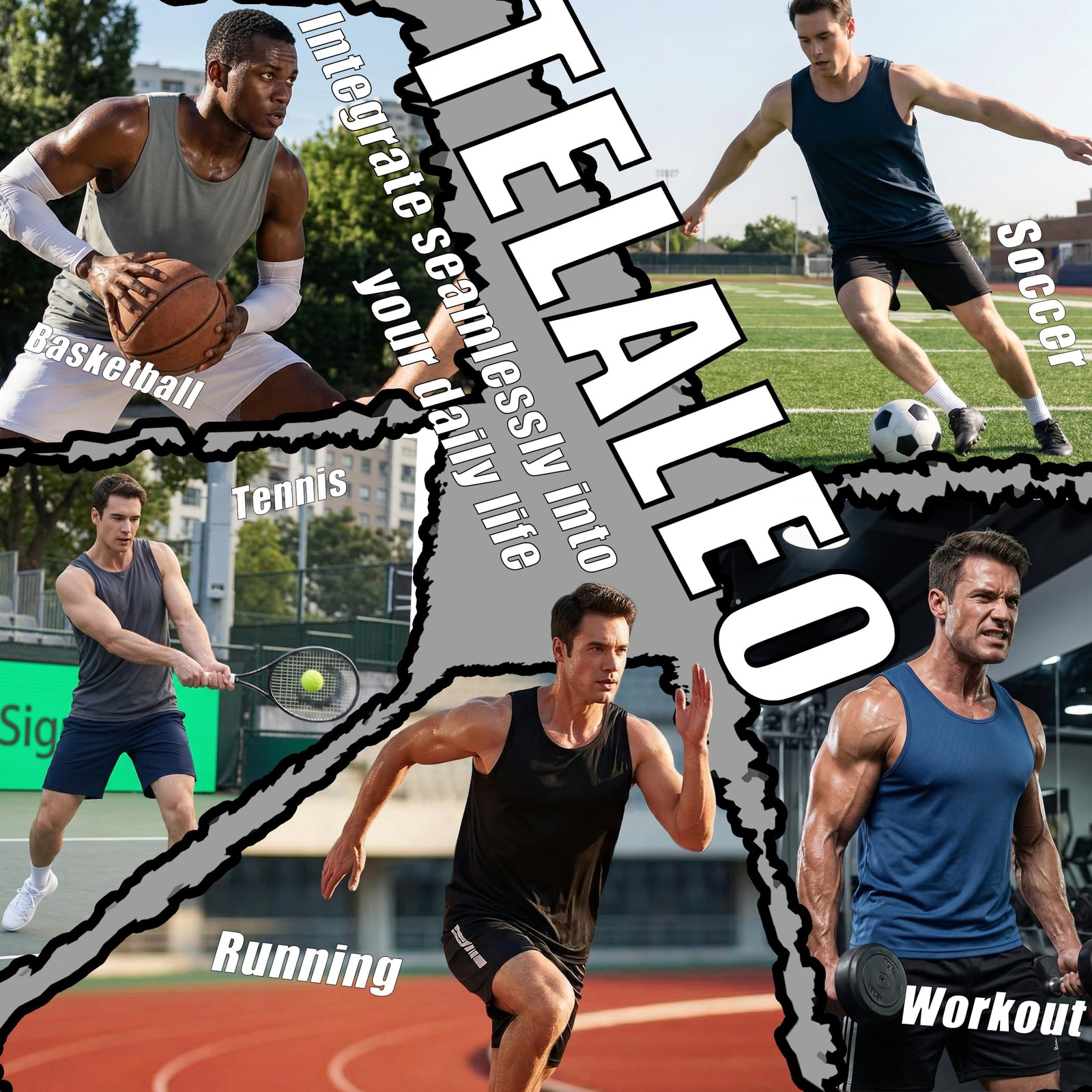 5 Pack Men's Workout Tank Tops Sleeveless Mesh Muscle Gym Shirt Quick Dry Bla... gallery