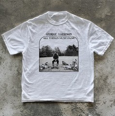 HOT! George Harrison – All Things Must Unisex White T-shirt Size S-5XL