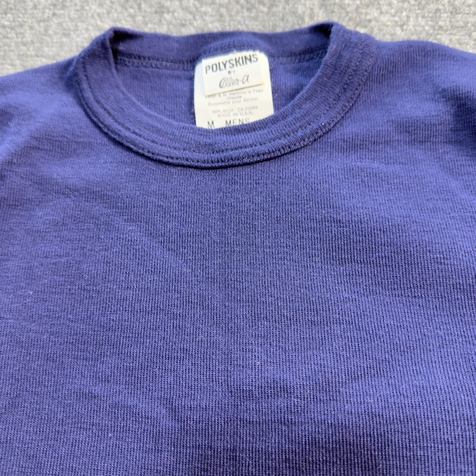 Polyskins Shirt Mens Medium Purple Long Sleeve Ribbed Cuffs By Allen A Made USA gallery