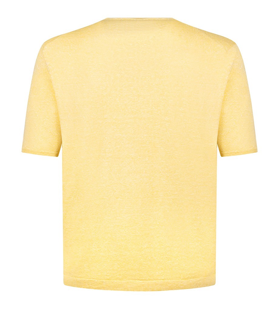 STILE LATINO t-shirt linen cotton EU 56 US 46 yellow melange normal fit gallery