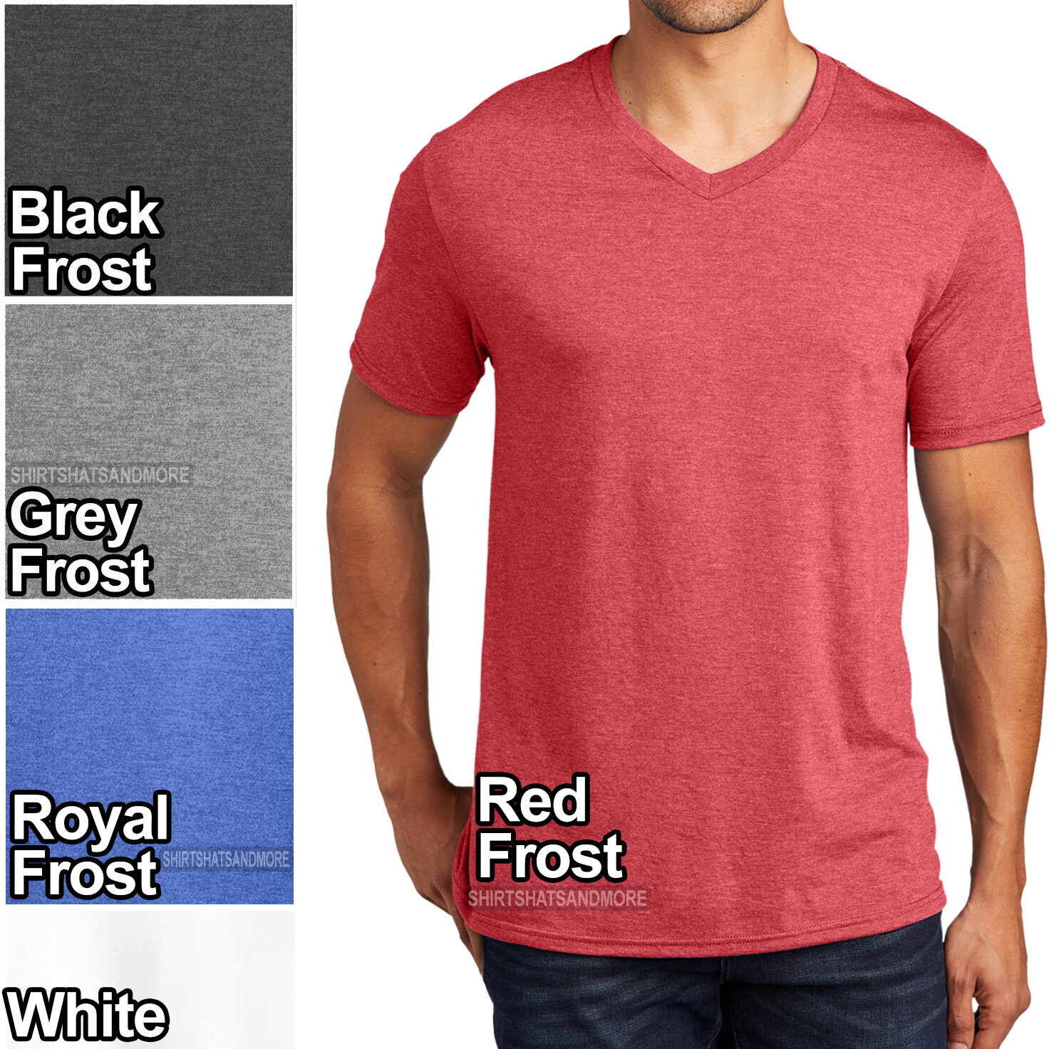 Mens Comfort Tri Blend V-Neck T Shirt Short Sleeve Tee XS-XL 2XL, 3XL, 4XL NEW gallery