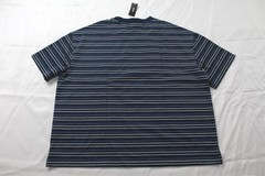 Express Men’s Striped Premium Weight Cropped Loose T-Shirt CN6 Navy Large NWT