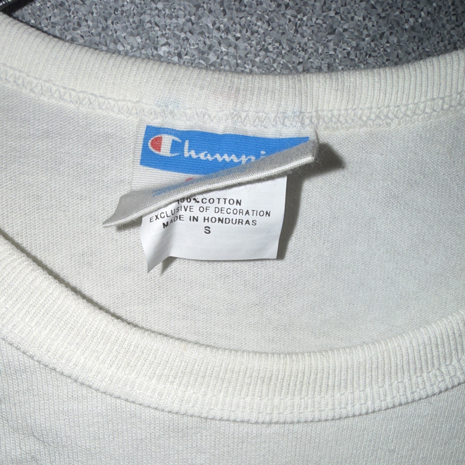 Champion Heritage Men's White Cotton Jersey Logo Long Sleeve Crew Neck Tee S gallery