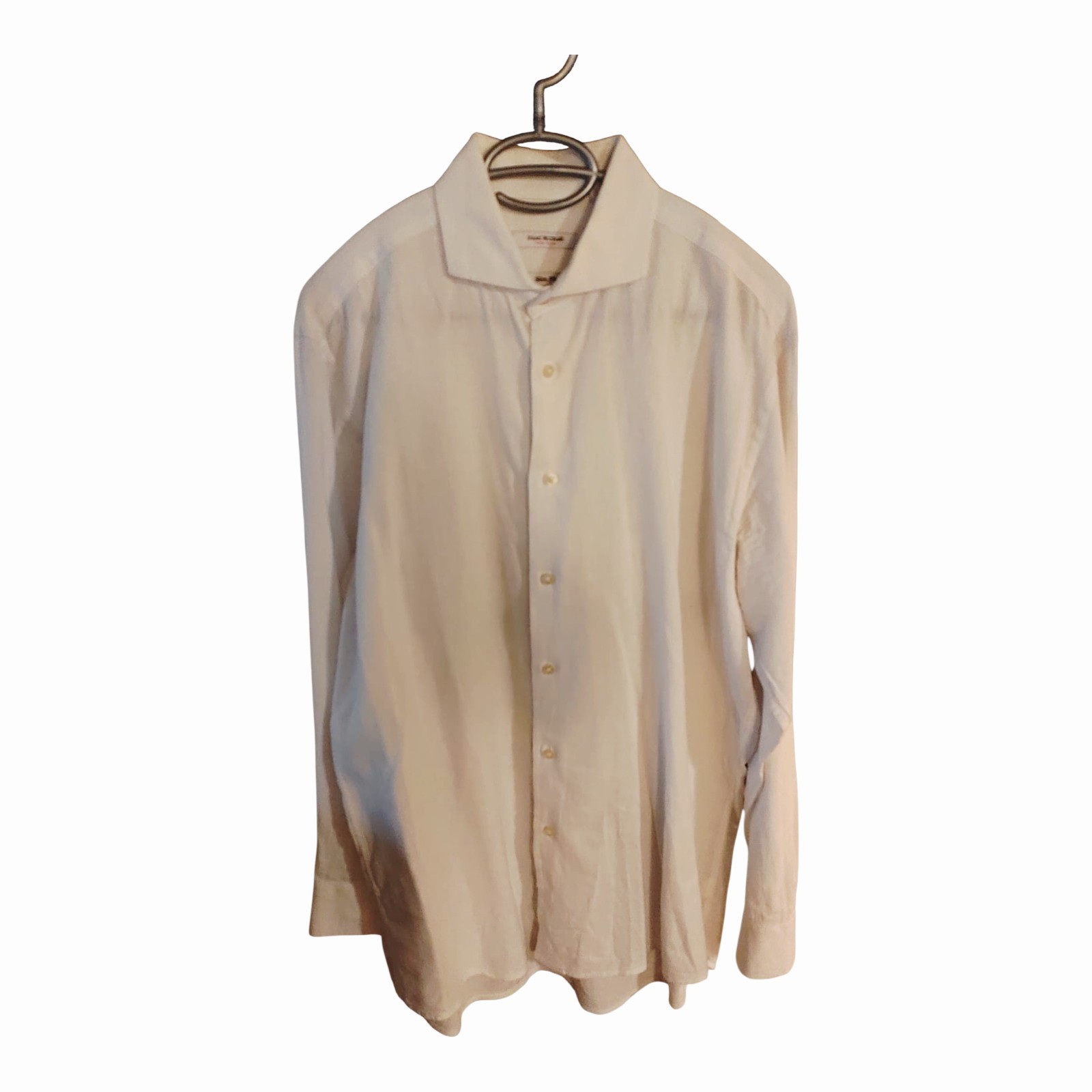 Isaac Mizrahi Mens Shirt White Linen/Cotton Blend Long Sleeve Size 16 1/2 gallery