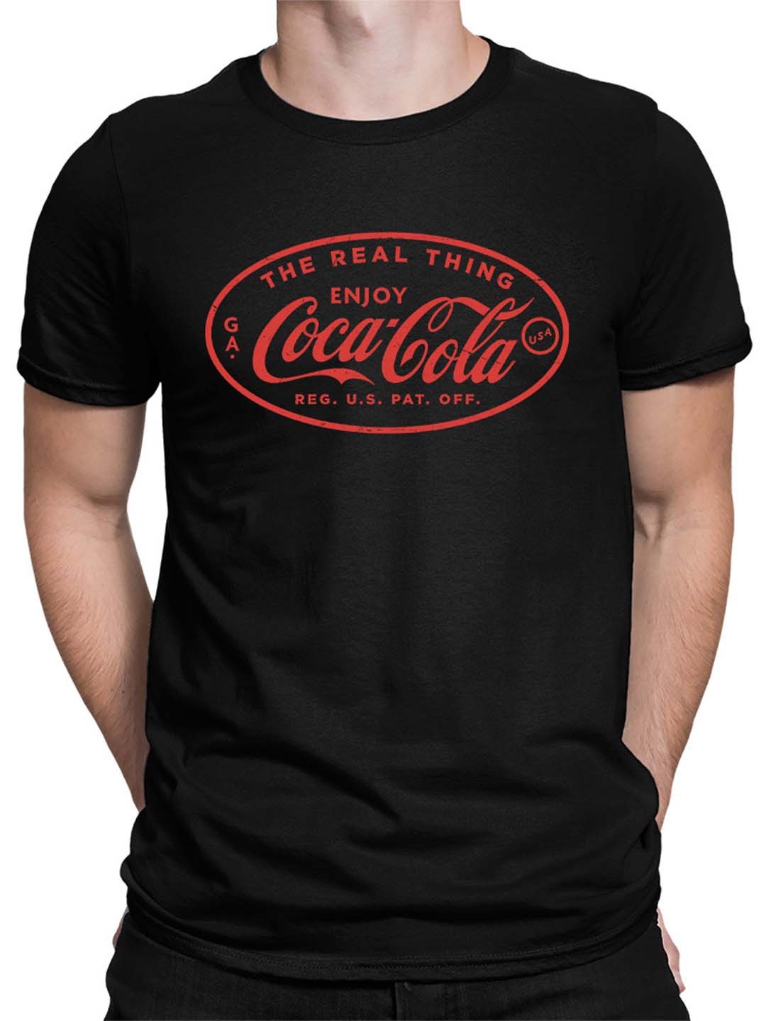 Officially Licensed Coca-Cola Enjoy - The Real Thing Retro Logo Men's T-shirt gallery