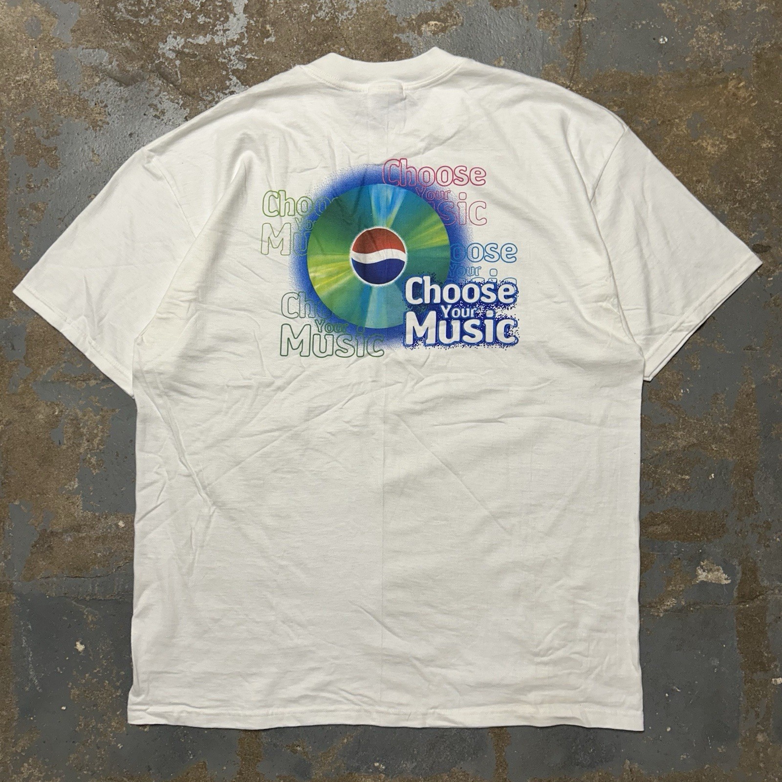 Vintage Y2K Pepsi “Choose Your Music” Hanes Promo White T Shirt Mens Size XL gallery