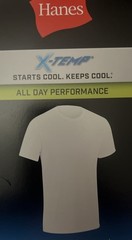 2XL Hanes Men 3 Pack Tagless X-Temp All day Performance T-Shirts White