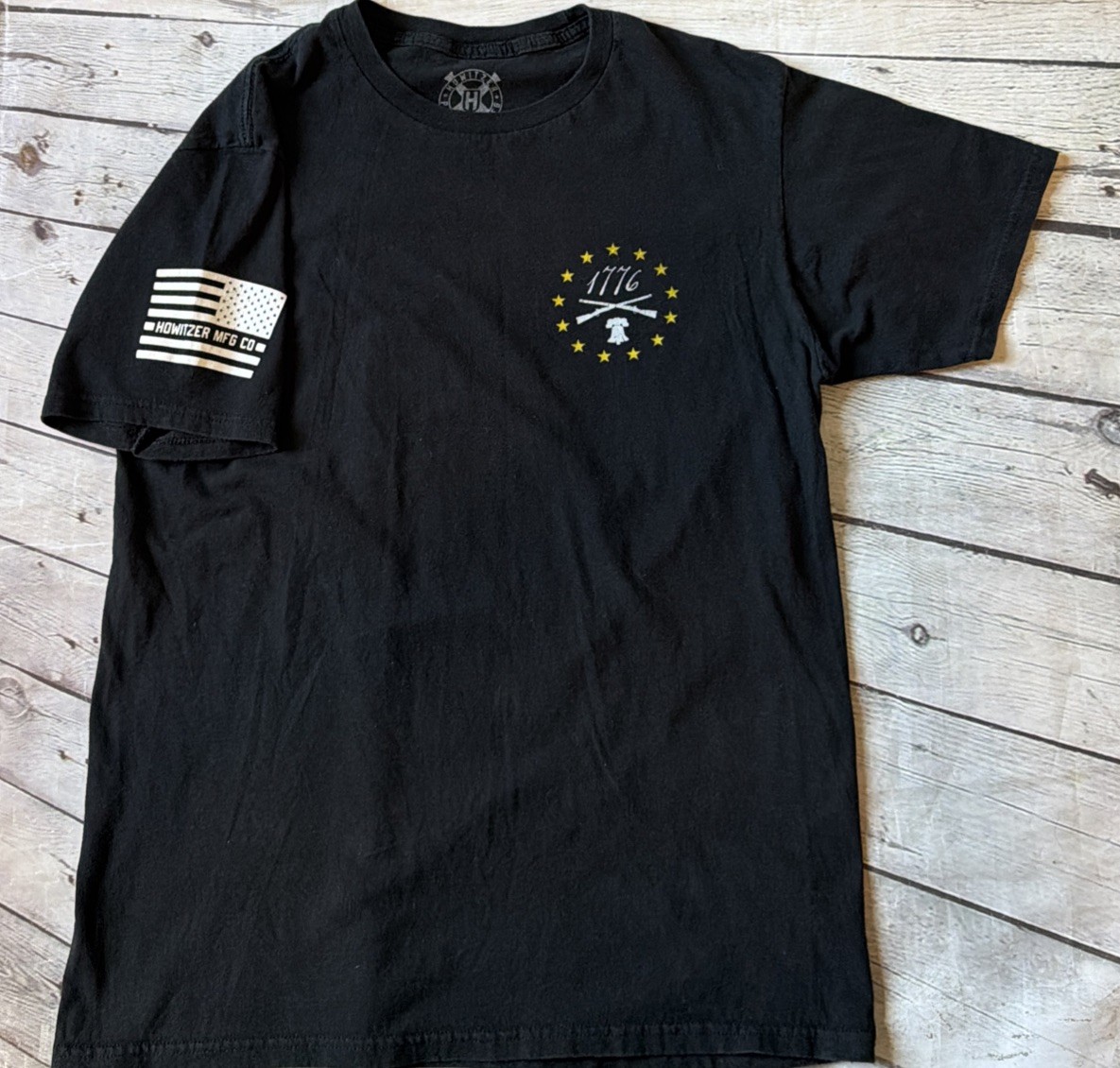 Howitzer MFG Co. 1776 Liberty Freedom Black Graphic T-Shirt Men’s Medium gallery