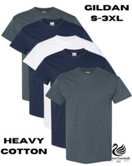 Gildan (5-pack) Bulk Solid Heavy Cotton Short Sleeve Blank Men T-Shirt S-3XL